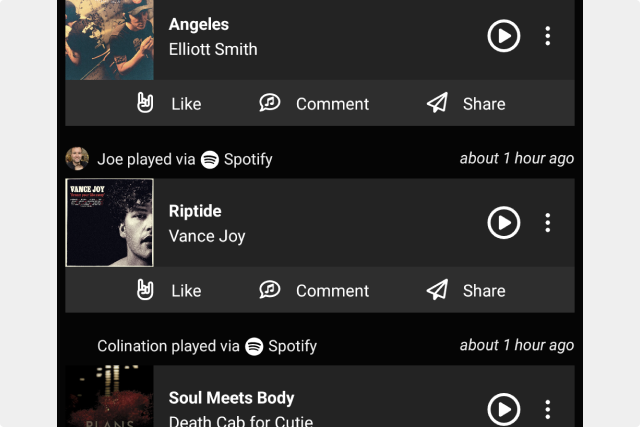 Scroll your music feed